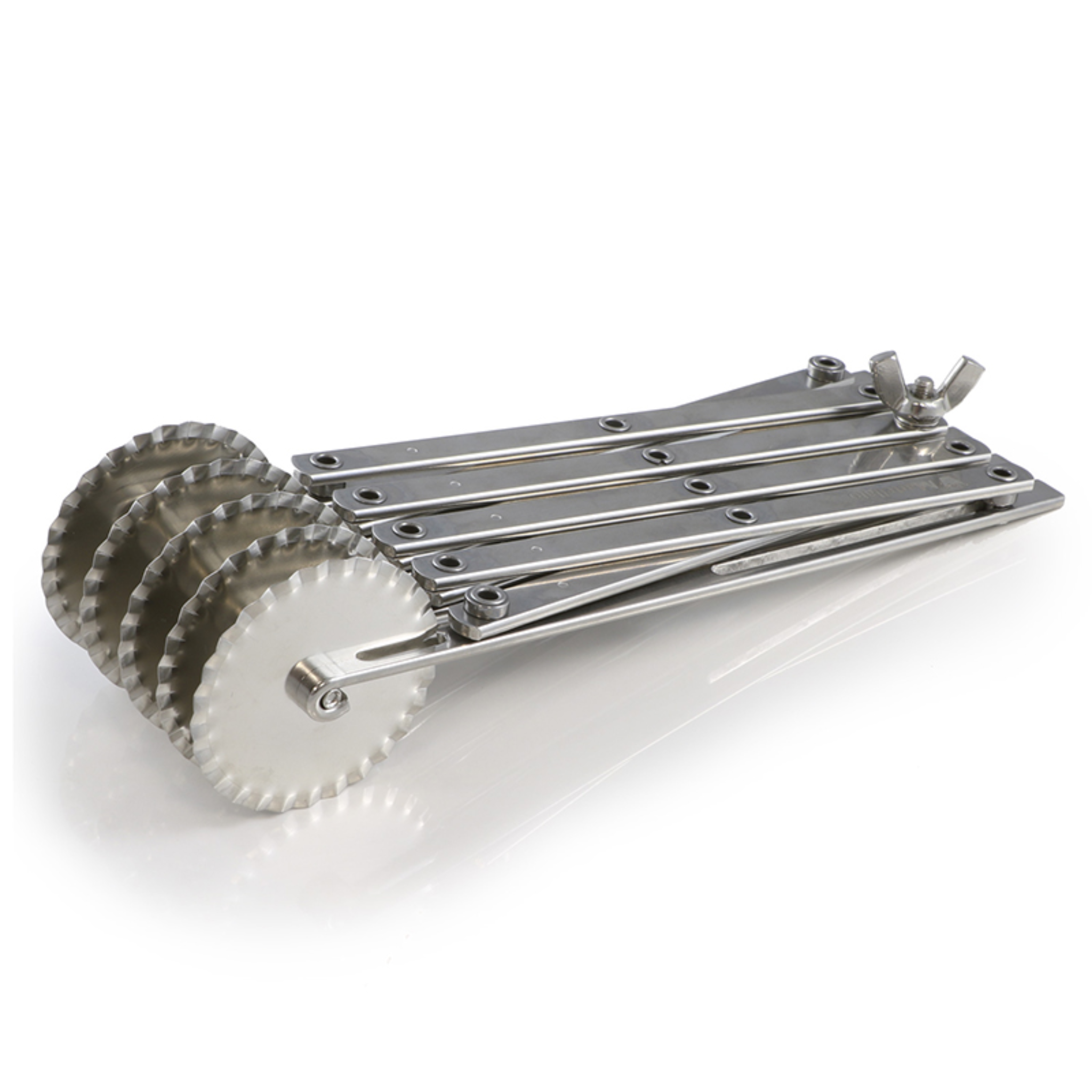 Tagliapasta estensibile, 5 rotelle festonate