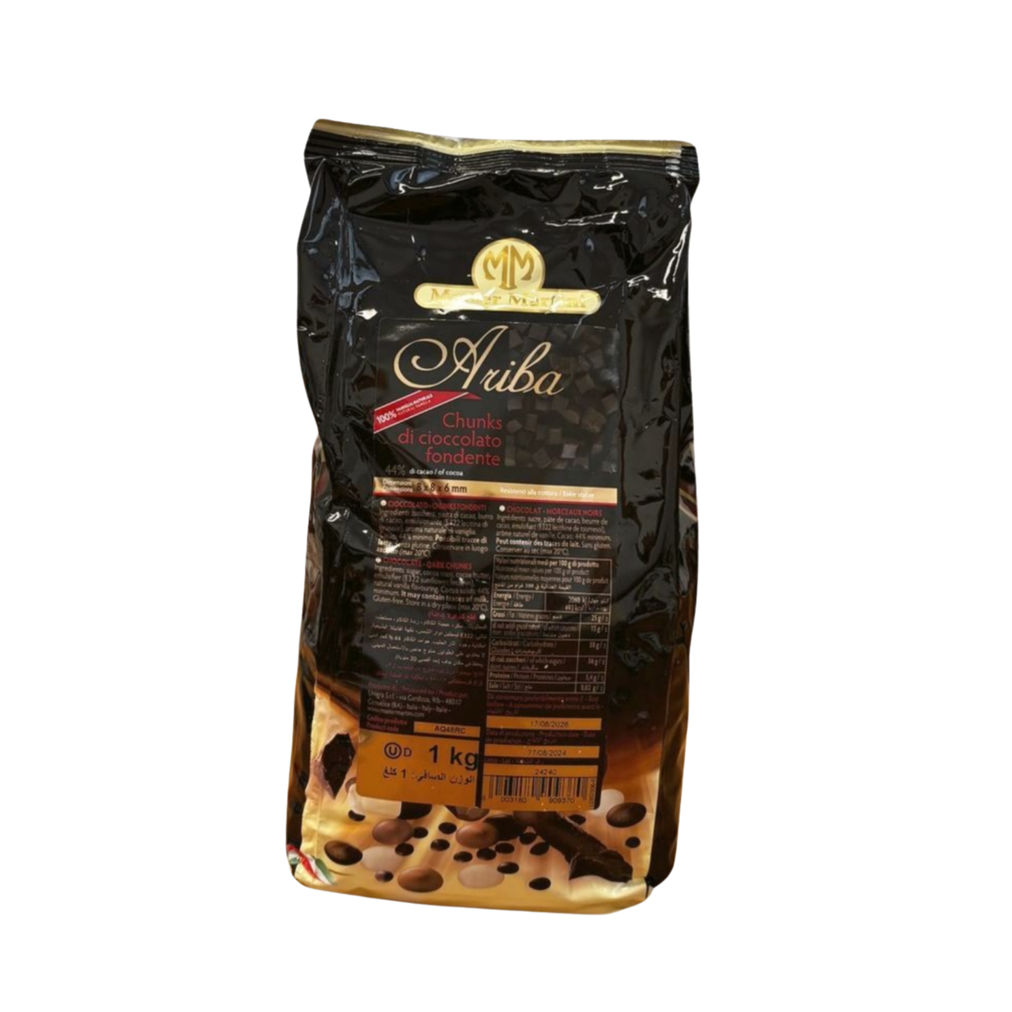 Chunk di Cioccolato Fondente Ariba 1kg